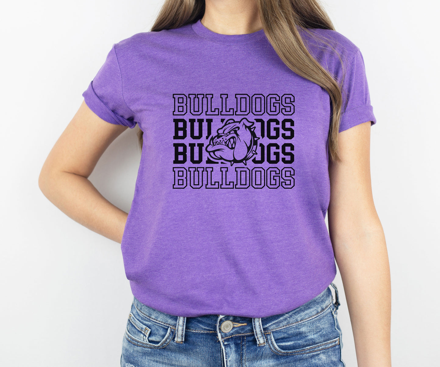 Bulldog Repeat Mascot Tee