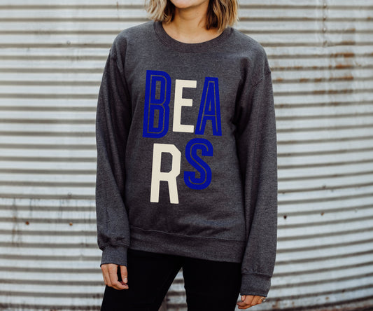 Bears Blue/White Stacked Sweatshirt