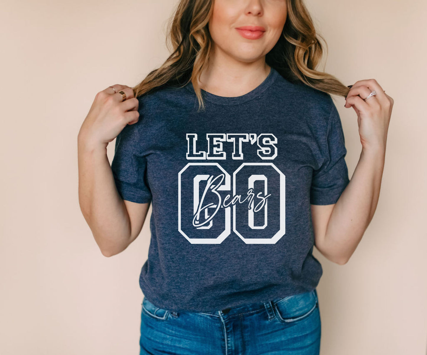 Let's Go Bears Script Overlay Tee