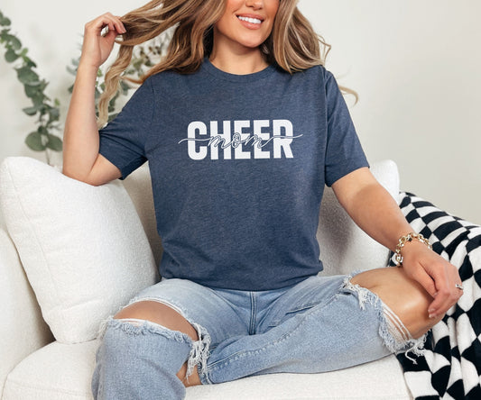 Cheer Mom Script overlay Tee