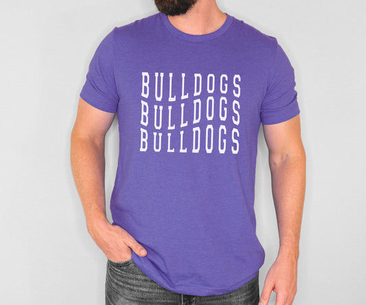 Bulldogs Wavy Three Tee