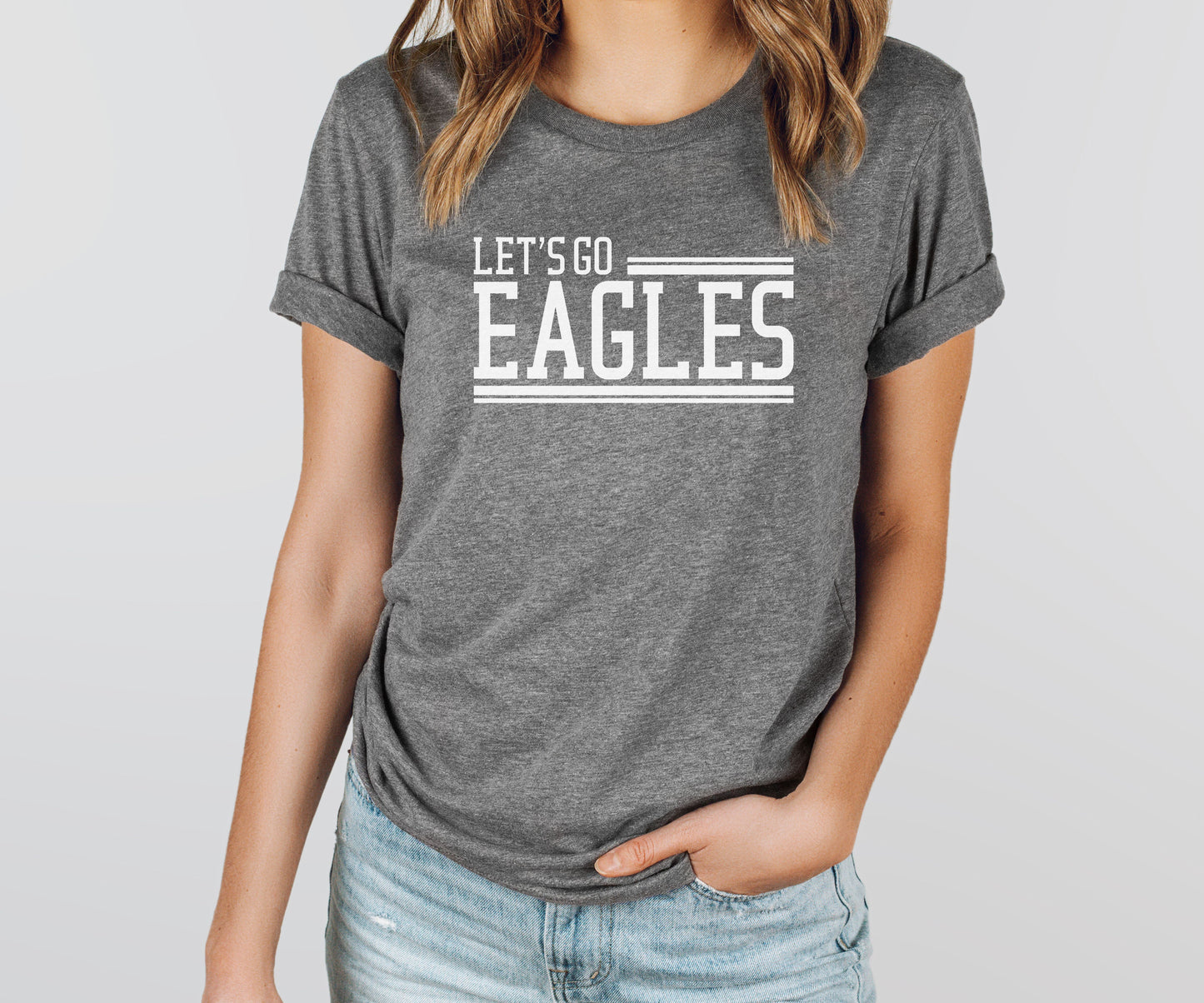 Let's Go Eagles Double Lined Tee