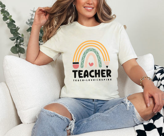 Teacher Teach Love Inspire Tee
