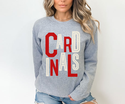 Cardinals Red/White Stacked Sweatshirt