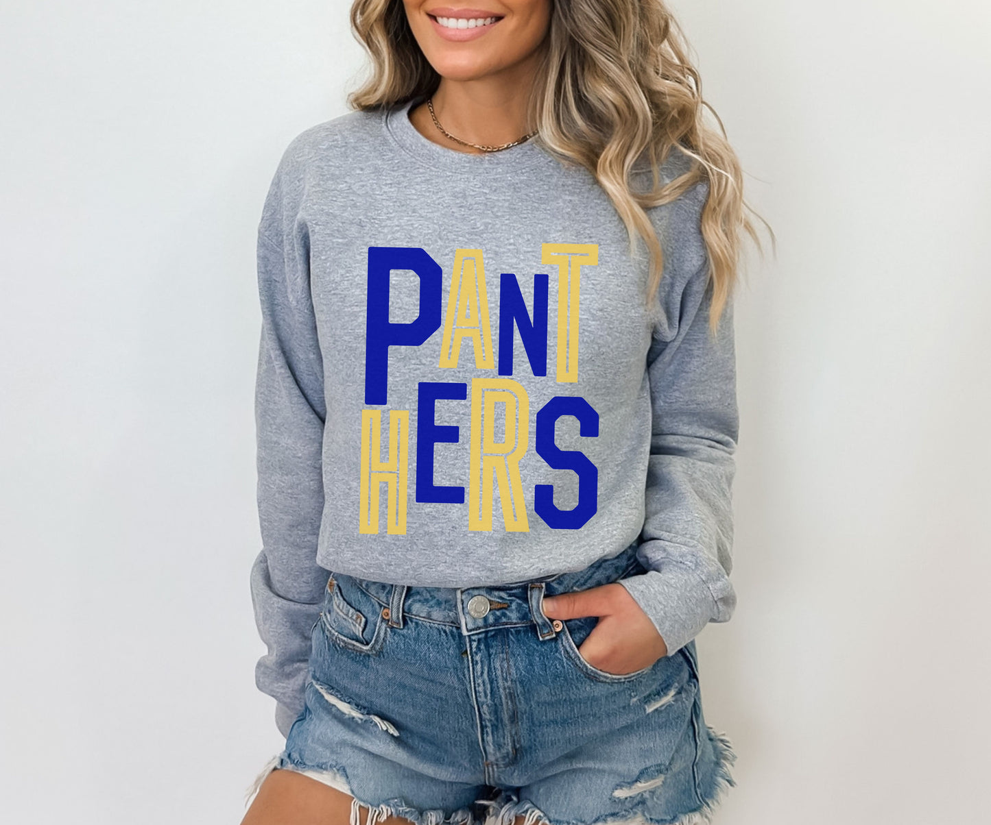 Panthers Blue/Gold Stacked Sweatshirt