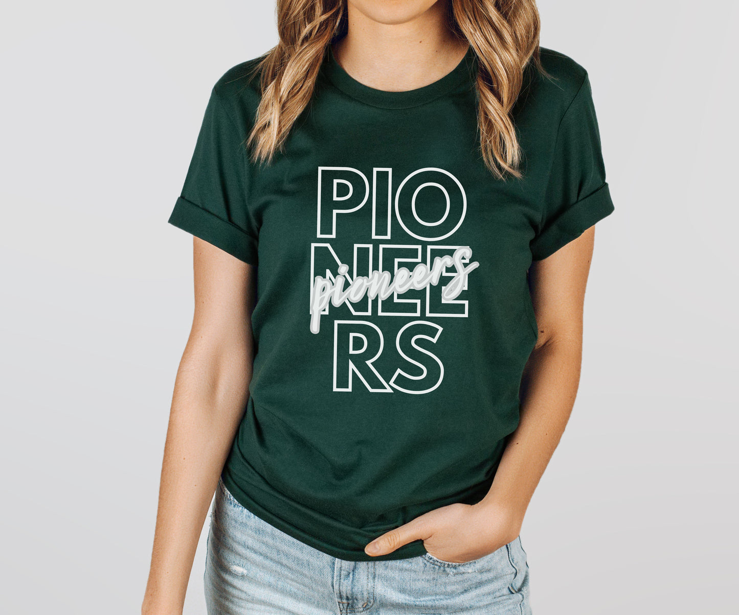 Pioneers Script Overlay Tee